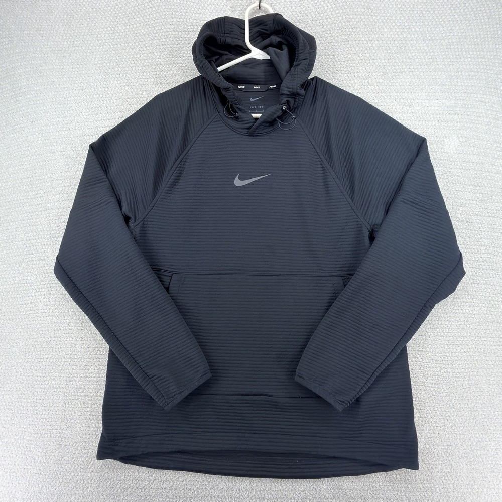 Nike Dri-FIT NPC Fleece Hoodie Mens L Black Pullover Training DV9821-010